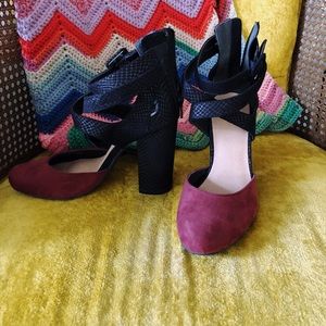 Free People Chunky Heel Pumps